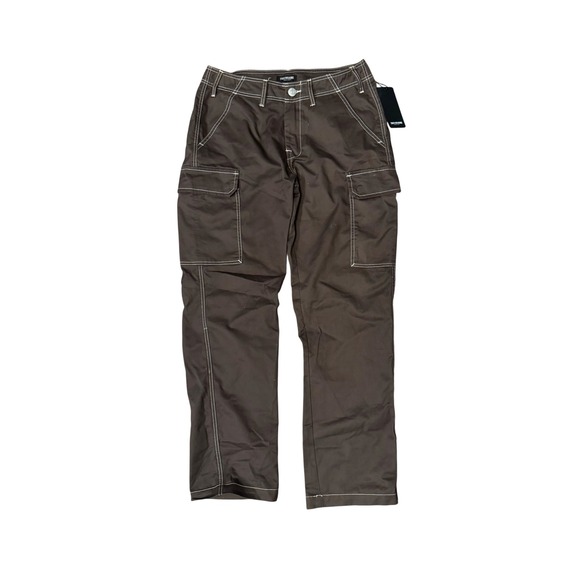 True Religion Mens Cargo Pants Bracken Brown White Contrast StitchSize 30